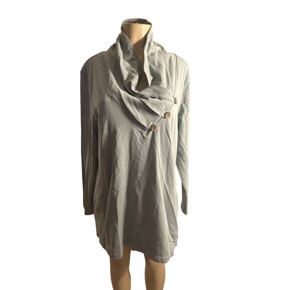 NWT Women XL Soft Surroundings Westminster Tunic Sweatshirt Green Milieu 2EZ87 - Picture 2 of 7